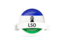 Lesotho. Round flag with banner. Download icon.