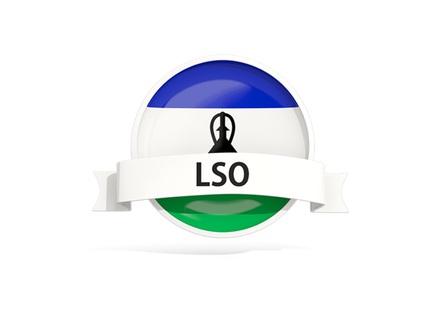 Round flag with banner. Download flag icon of Lesotho at PNG format