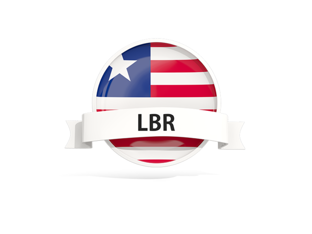 Round flag with banner. Download flag icon of Liberia at PNG format