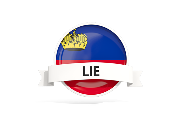 Round flag with banner. Download flag icon of Liechtenstein at PNG format