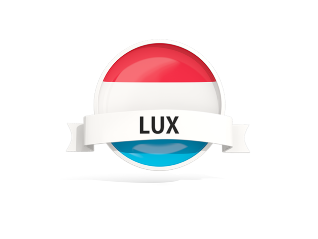 Round flag with banner. Download flag icon of Luxembourg at PNG format
