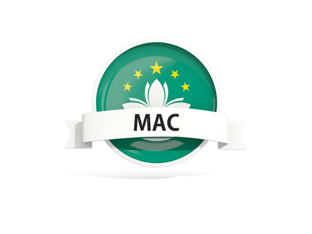 Round flag with banner. Download flag icon of Macao at PNG format