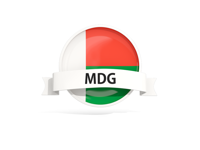 Round flag with banner. Download flag icon of Madagascar at PNG format