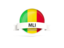 Mali. Round flag with banner. Download icon.