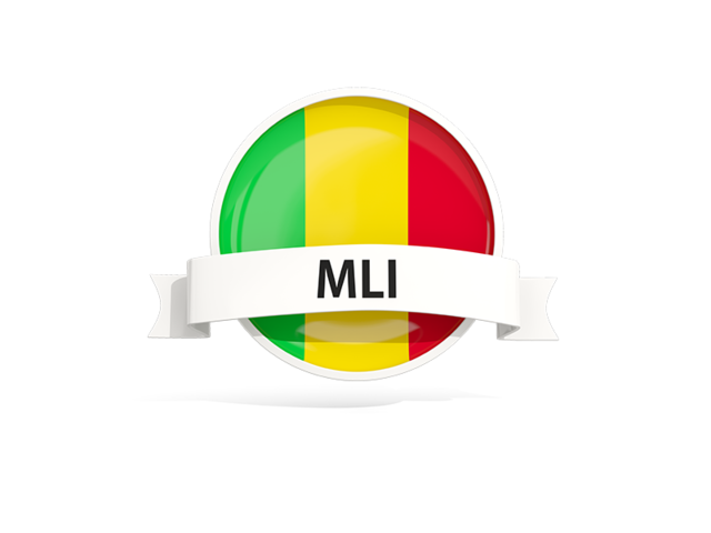 Round flag with banner. Download flag icon of Mali at PNG format