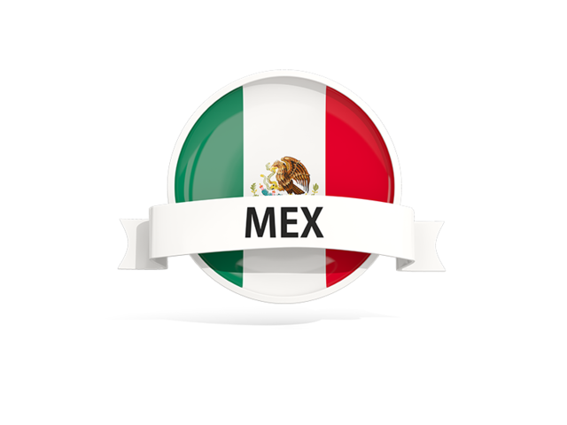 Round flag with banner. Download flag icon of Mexico at PNG format