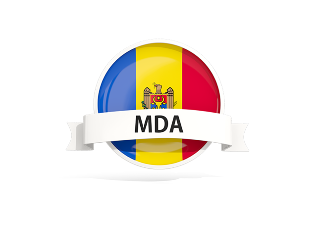 Round flag with banner. Download flag icon of Moldova at PNG format