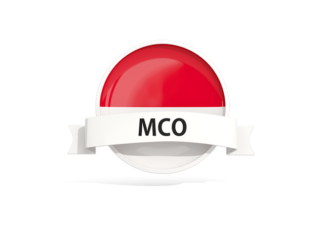 Round flag with banner. Download flag icon of Monaco at PNG format