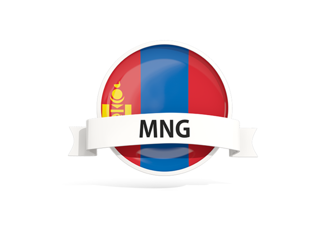 Round flag with banner. Download flag icon of Mongolia at PNG format