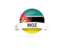 Mozambique. Round flag with banner. Download icon.