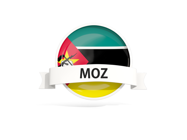 Round flag with banner. Download flag icon of Mozambique at PNG format