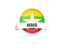 Myanmar. Round flag with banner. Download icon.