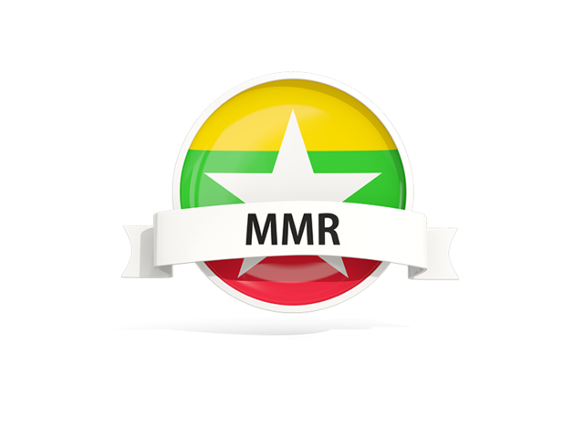 Round flag with banner. Download flag icon of Myanmar at PNG format