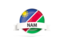 Namibia. Round flag with banner. Download icon.