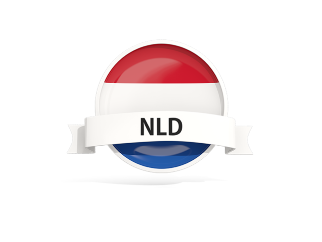 Round flag with banner. Download flag icon of Netherlands at PNG format