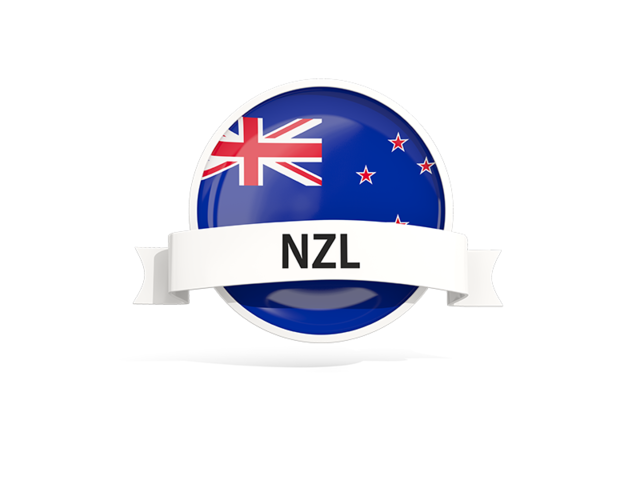 Round flag with banner. Download flag icon of New Zealand at PNG format