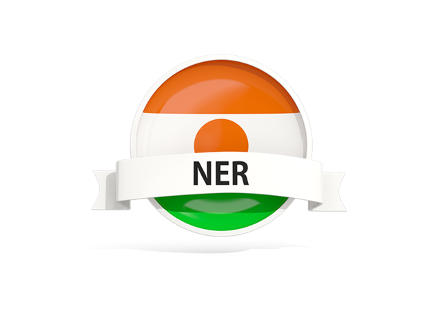 Round flag with banner. Download flag icon of Niger at PNG format