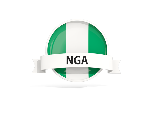 Round flag with banner. Download flag icon of Nigeria at PNG format