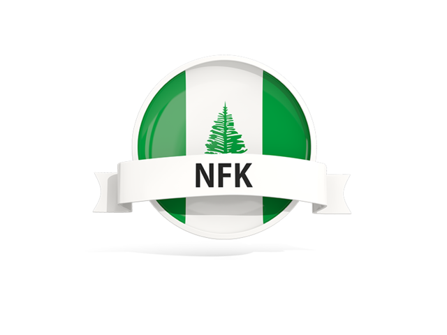 Round flag with banner. Download flag icon of Norfolk Island at PNG format