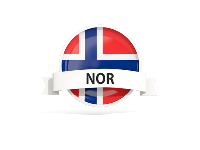 Круглый флаг с баннером. Скачать флаг. Норвегия