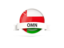 Oman. Round flag with banner. Download icon.