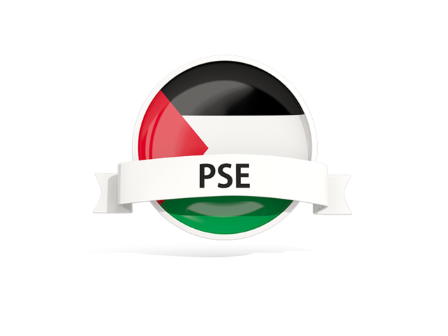 Round flag with banner. Download flag icon of Palestinian territories at PNG format