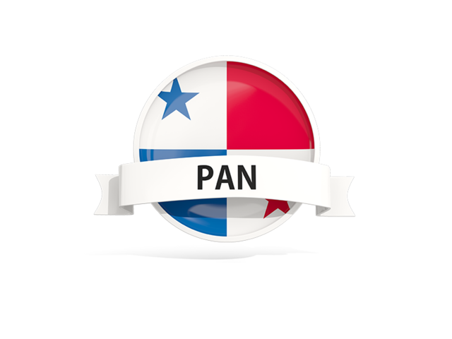 Round flag with banner. Download flag icon of Panama at PNG format