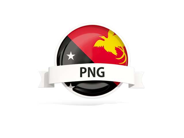Round flag with banner. Download flag icon of Papua New Guinea at PNG format
