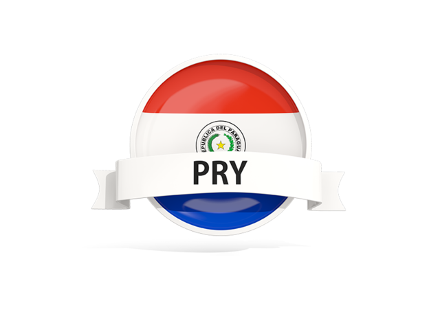 Round flag with banner. Download flag icon of Paraguay at PNG format