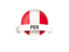 Peru. Round flag with banner. Download icon.