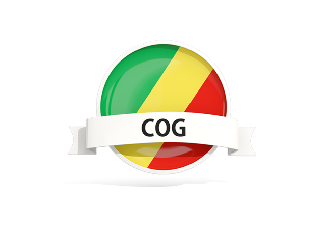Круглый флаг с баннером. Скачать флаг. Республика Конго