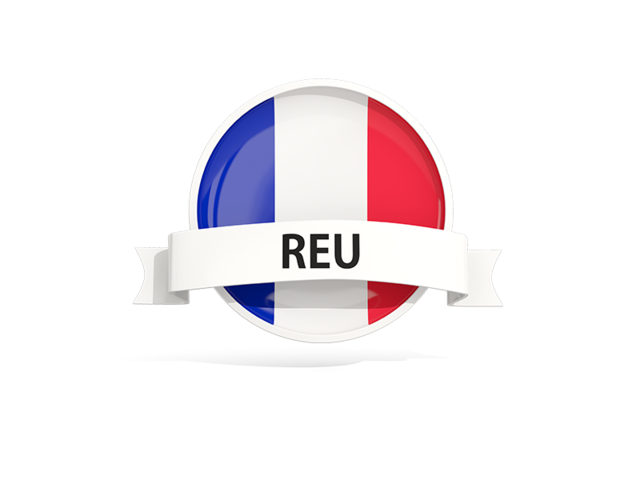 Round flag with banner. Download flag icon of Reunion at PNG format