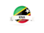 Saint Kitts and Nevis. Round flag with banner. Download icon.