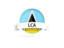 Saint Lucia. Round flag with banner. Download icon.