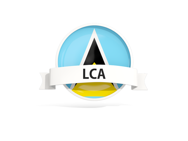 Round flag with banner. Download flag icon of Saint Lucia at PNG format
