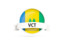 Saint Vincent and the Grenadines. Round flag with banner. Download icon.