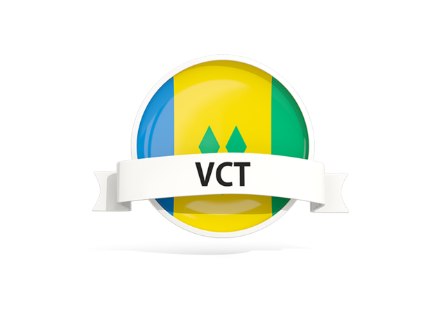 Round flag with banner. Download flag icon of Saint Vincent and the Grenadines at PNG format