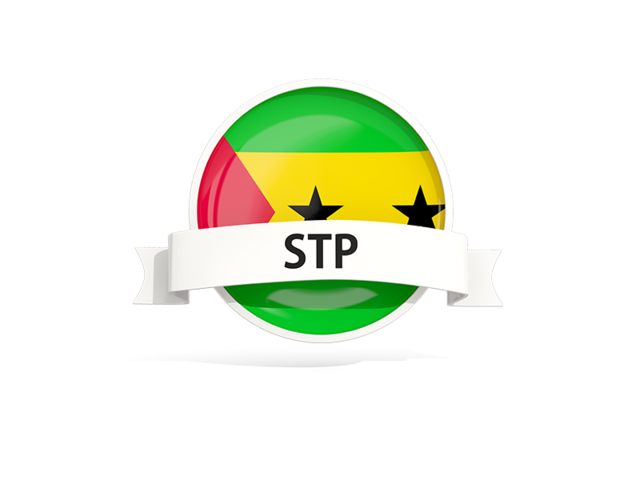 Round flag with banner. Download flag icon of Sao Tome and Principe at PNG format