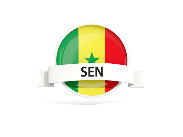 Round flag with banner. Download flag icon of Senegal at PNG format