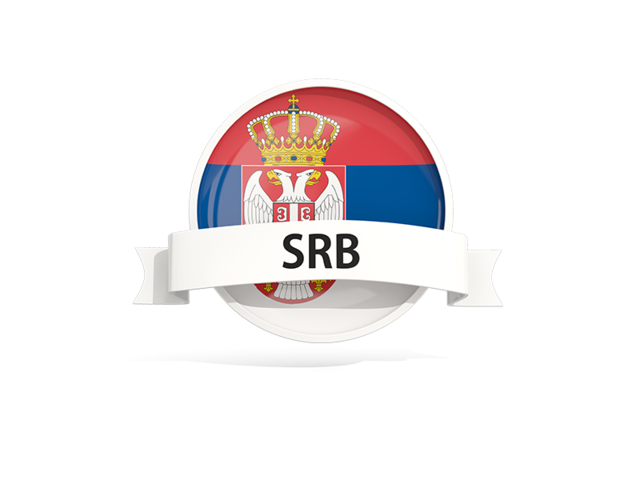 Round flag with banner. Download flag icon of Serbia at PNG format