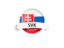 Slovakia. Round flag with banner. Download icon.