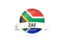 South Africa. Round flag with banner. Download icon.