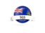 South Georgia and the South Sandwich Islands. Round flag with banner. Download icon.