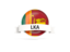 Sri Lanka. Round flag with banner. Download icon.