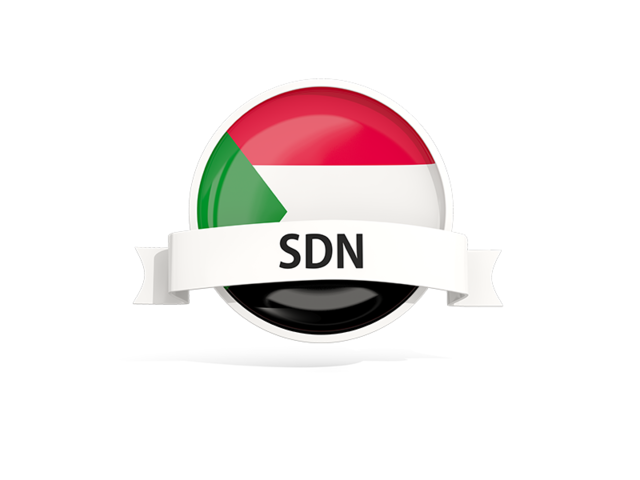 Round flag with banner. Download flag icon of Sudan at PNG format