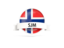 Svalbard and Jan Mayen. Round flag with banner. Download icon.