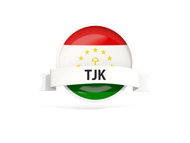 Round flag with banner. Download flag icon of Tajikistan at PNG format