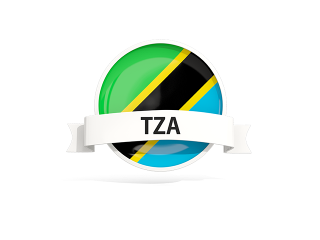 Round flag with banner. Download flag icon of Tanzania at PNG format