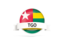 Togo. Round flag with banner. Download icon.