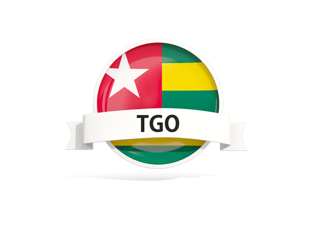 Round flag with banner. Download flag icon of Togo at PNG format